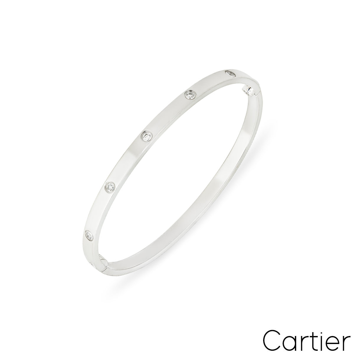 Cartier White Gold Full Diamond Love Bracelet SM Size 16 B6048016 Cartier White Gold Full Diamond Love Bracelet SM Size 16 B6048016